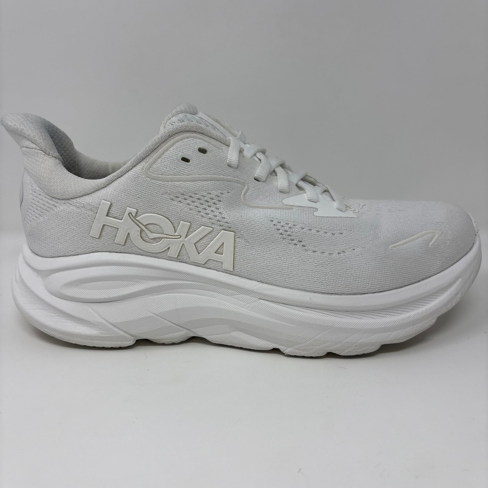 Hoka Clifton 10 Womens Size 9 White Athletic Running Shoes Sneakers (1162031)